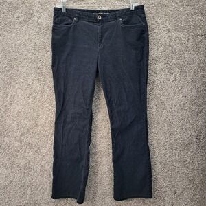 Lands End Womens Black Mid Rise Bootcut Corduroy Pants Size 16 Stretch